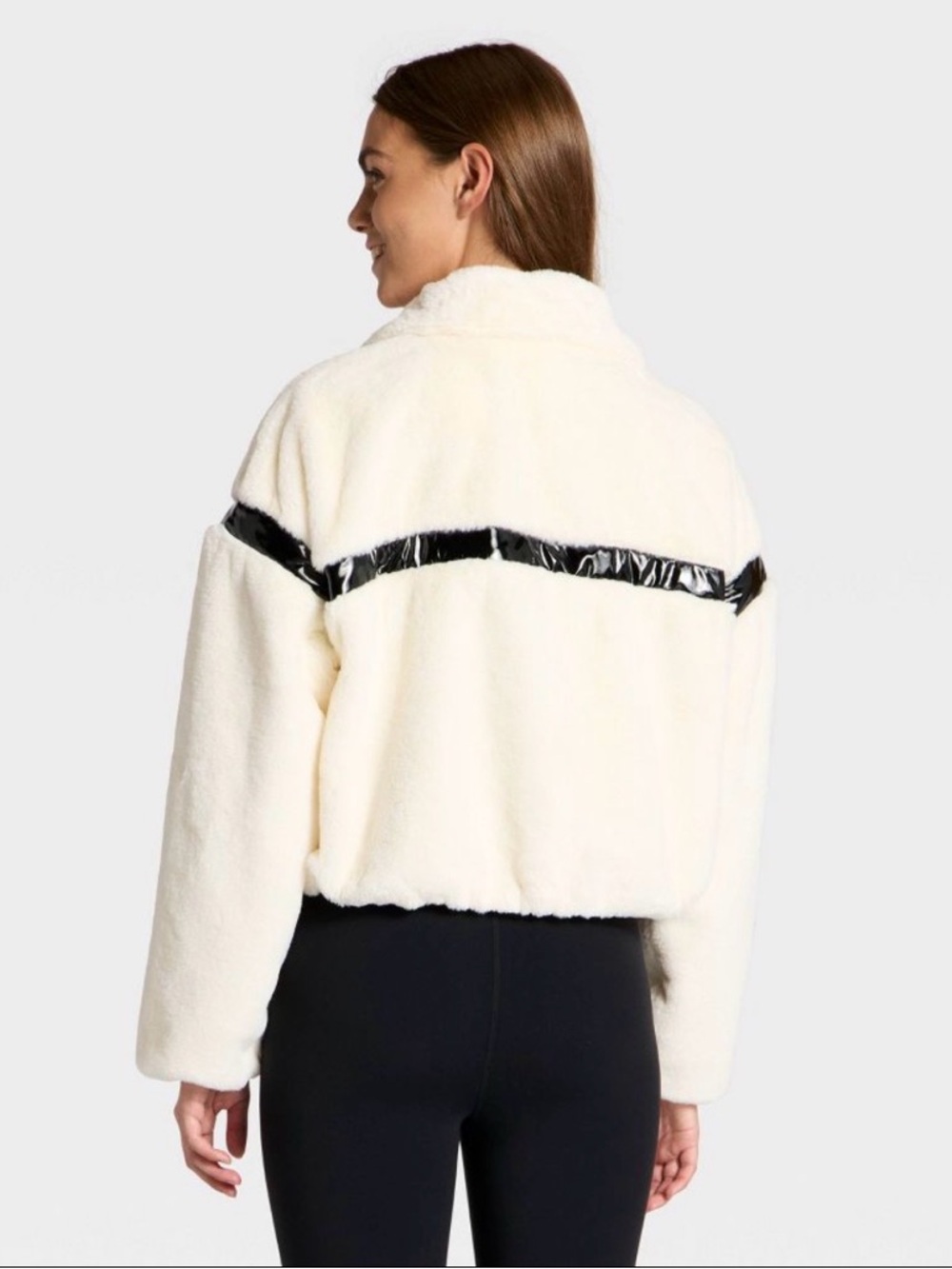 Women's Faux Fur PU Trim Jacket - JoyLab - Picture 3 of 6
